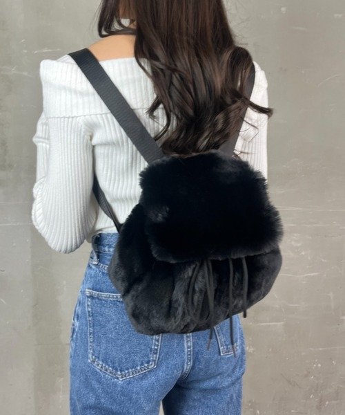 デイバック リュック フェイクファー もこもこ ミニリュック