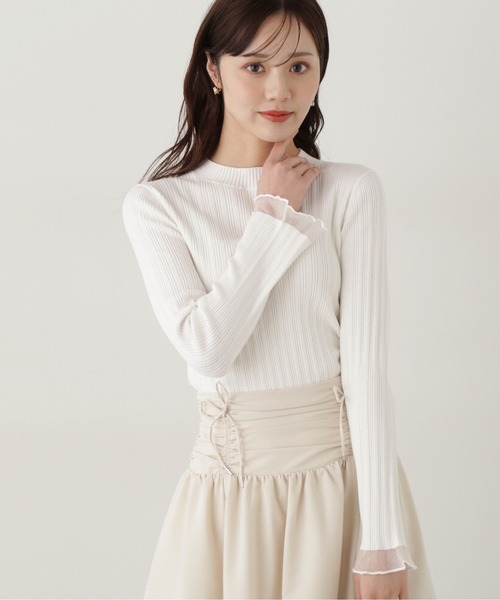ニット セーター 袖シアーリブニット レディース PROPORTION BODY DRESSING ニット セーター 袖シアーリブニット