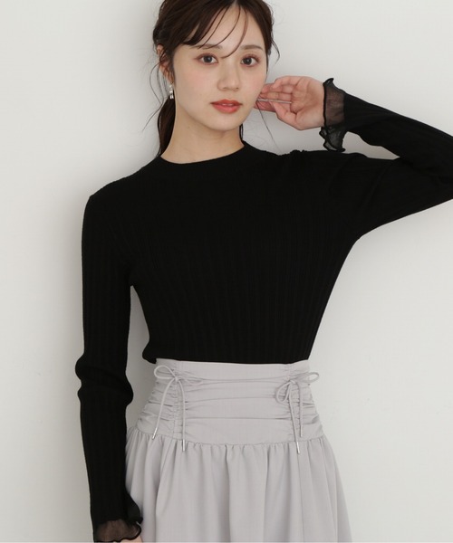 ニット セーター 袖シアーリブニット レディース PROPORTION BODY DRESSING ニット セーター 袖シアーリブニット