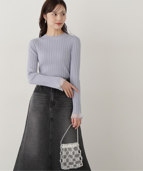 ニット セーター 袖シアーリブニット レディース PROPORTION BODY DRESSING ニット セーター 袖シアーリブニット