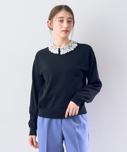 YECCA VECCA ニット セーター 2wayレース襟ニット レディース