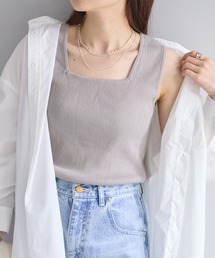 ニット セーター 「Du noir」リネンタッチスクエアタンク レディース｜ZOZOTOWN Yahoo!店
