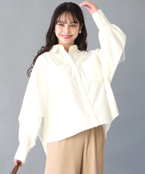 ブラウス シャツ ゆる×華奢見えIN無しで整うドルマンシャツ レディース