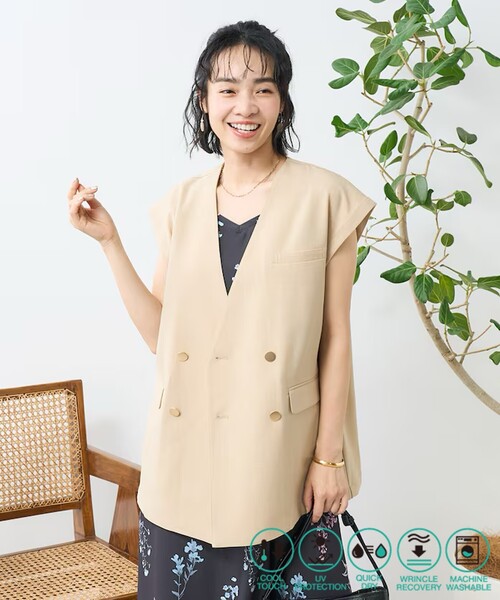 ベスト ジレ 接触冷感リネン混ジレ レディース ベスト ジレ 接触冷感リネン混ジレ レディース : ZOZOTOWN Yahoo