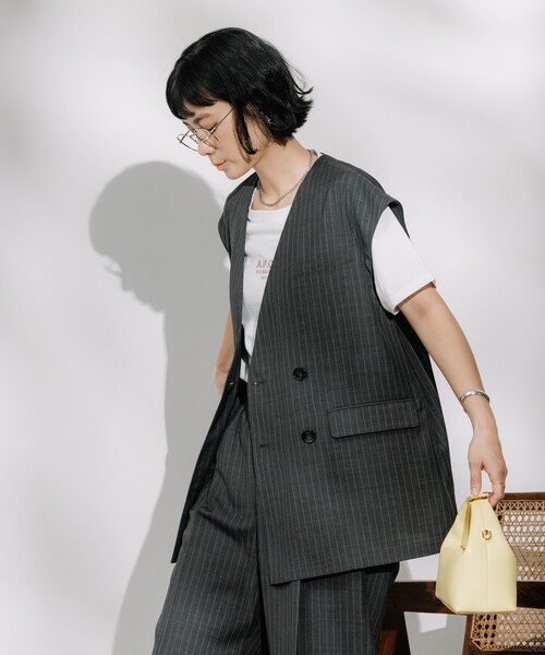 ベスト ジレ 「接触冷感・速乾・UVカット・撥水・防シワ」リネンライクツイル ロングジレ レディース セール】 【接触冷感・速乾・UVカット・撥水・防シワ】リネン