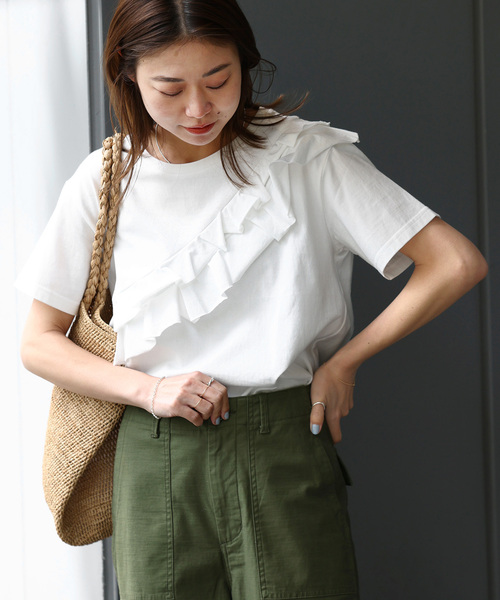 tシャツ 「追加」アシンメトリーフリルTEE レディース JOURNAL STANDARD relume tシャツ 「追加」アシンメトリーフリル