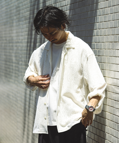 JOURNAL STANDARD relume シャツ ペイズリーレース オープン