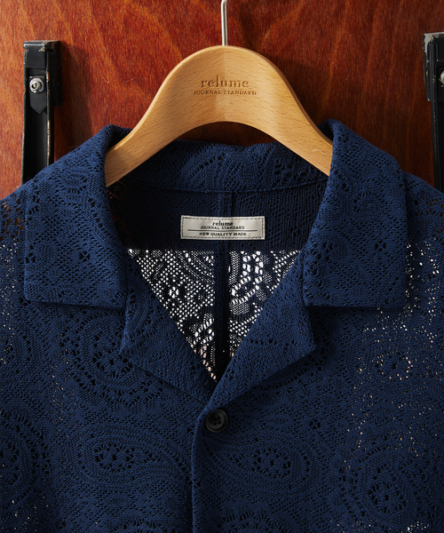 JOURNAL STANDARD relume - JOURNAL STANDARD relume (ジャーナルスタンダードレリューム) 24051464043020 エンブロイダリー ペイズリー 半袖シャツ メンズ ブラック L JOURNAL STANDARD relume シャツ ブラウス エンブロイダリー