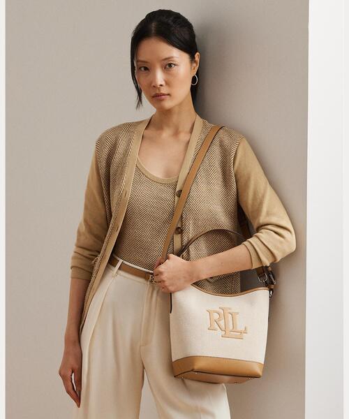 LAUREN RALPH ハンドバッグ キャンバス ミディアム Witley