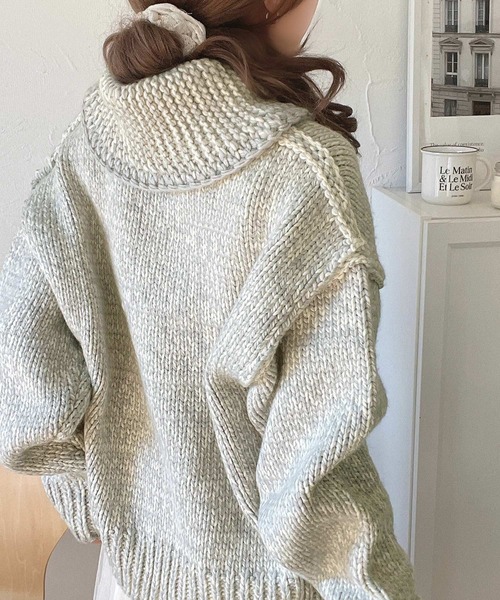 「Java」 ジップアップブルゾン LARGE アイボリー レディース_画像4