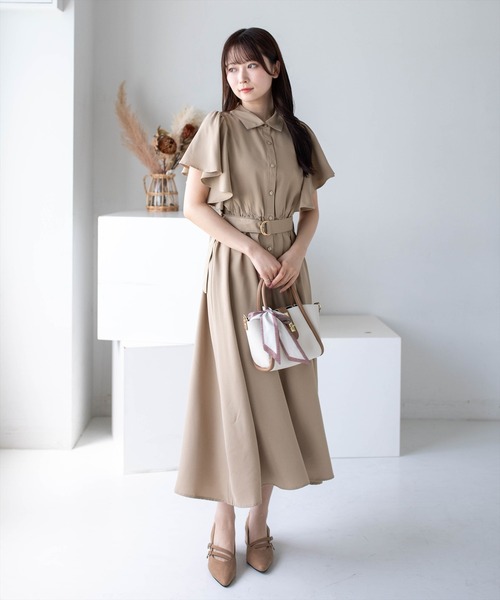 フォクシー　40サイズ　リボンベルト　ワンピース　パフスリーブ　ドレス　フリル フォクシー 40サイズ リボンベルト ワンピース パフスリーブ ドレス