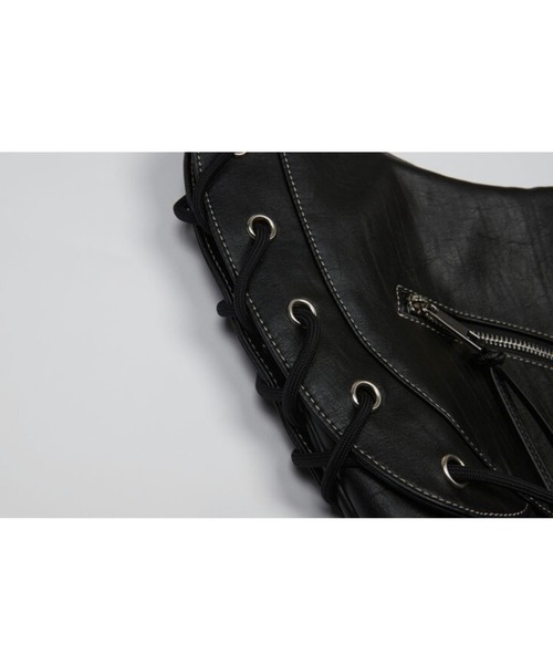 ショルダーバッグ・ポシェット NOT KNOWING Halfmoon Moto Cross Bag LEATHER NOT KNOWING ショルダーバッグ バッグ 「NOT KNOWING」HALFMOON