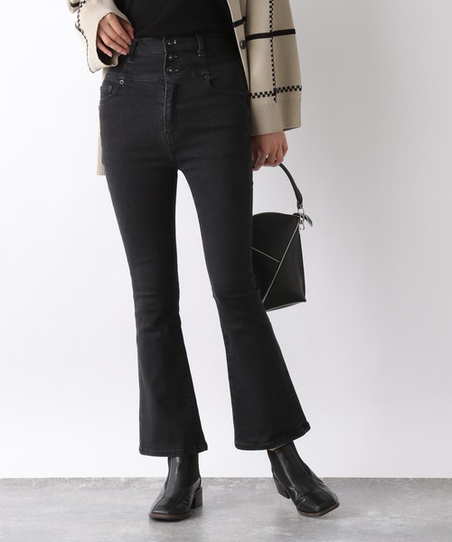 [JEANASIS] ботинки cut Denim брюки MEDIUM черный женский 