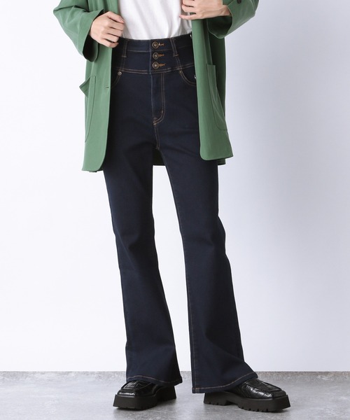 [JEANASIS] ботинки cut Denim брюки MEDIUM черный женский 