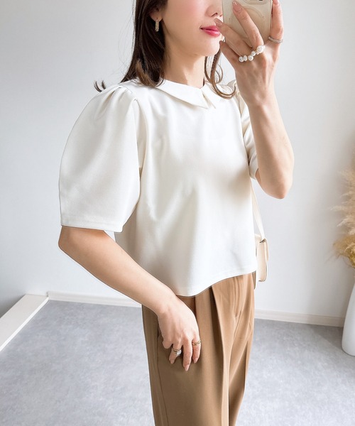ブラウス シャツ 「ZOZO限定」キーネック配色タックブラウス レディース ブラウス シャツ キーネックブラウス レディース : ZOZOTOWN