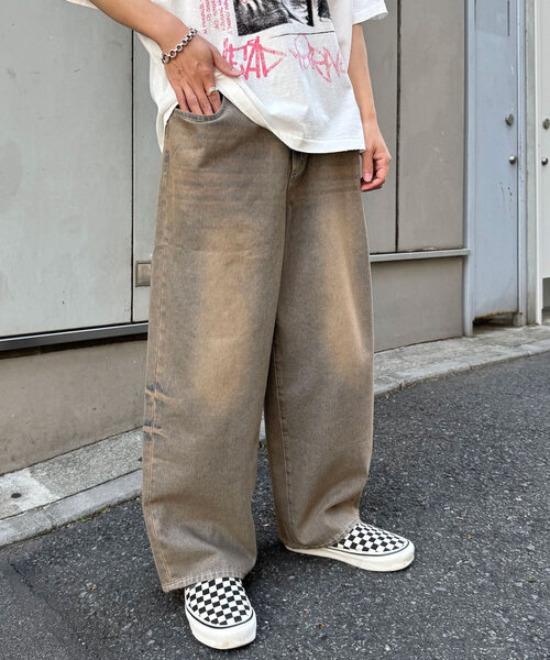 CIAOPANIC（チャオパニック） ワイドパンツ ジーンズ オーバーダイ 
