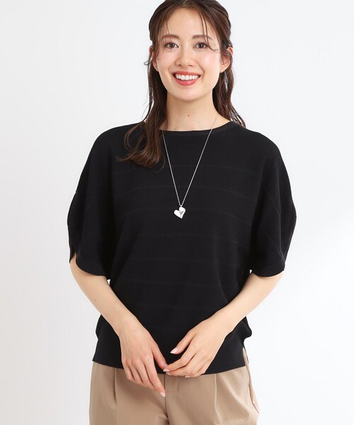 ニット セーター ドライタッチハーフスリーブプルオーバー「手洗い可能」 レディース Reflect ニット セーター 「夏SALE／夏ニット」ドライタッチプル
