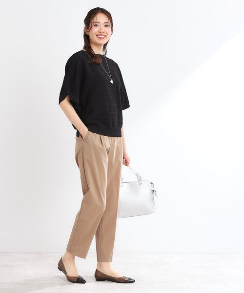 ニット セーター ドライタッチハーフスリーブプルオーバー「手洗い可能」 レディース Reflect ニット セーター 「夏SALE／夏ニット」ドライタッチプル