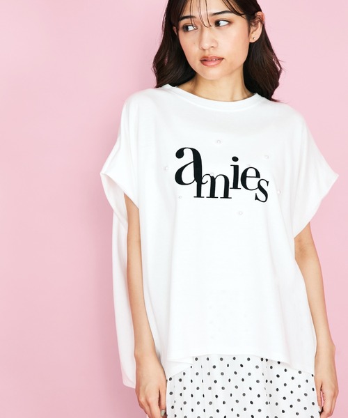 tシャツ パール*ロゴプリントボックスTシャツ「洗濯機で洗える」 レディース