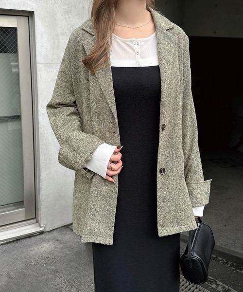 andme（アンドミー） ジャケット テーラードジャケット サマーツイード