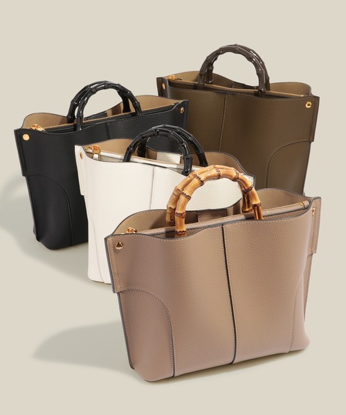 新作美品【E'POR】BAMBOO BAG Large【25SS】 E'POR】BAMBOO BAG Large【通勤】【A4対応】【25SS】（トート