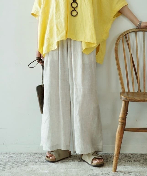 JOURNAL STANDARD LUXE パンツ 60リネンガーゼ タックパンツ