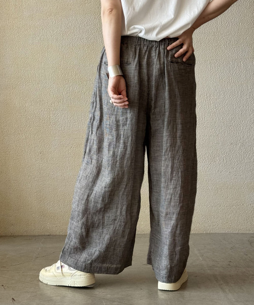 JOURNAL STANDARD LUXE パンツ 60リネンガーゼ タックパンツ