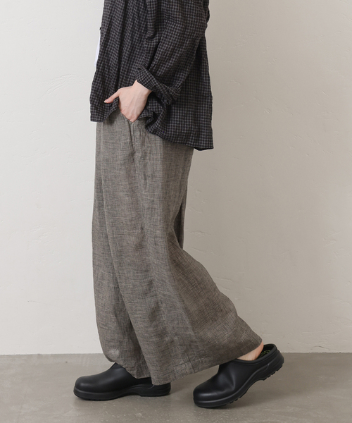 JOURNAL STANDARD LUXE パンツ 60リネンガーゼ タックパンツ