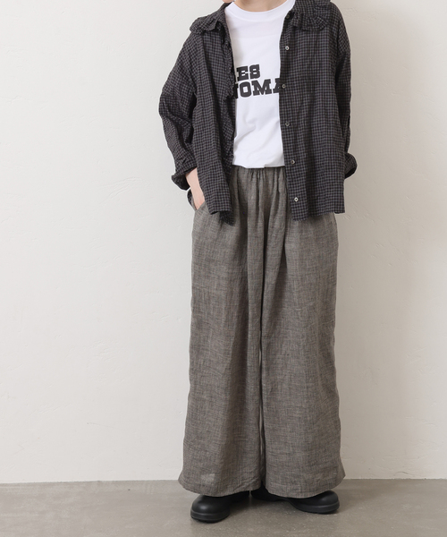 JOURNAL STANDARD LUXE パンツ 60リネンガーゼ タックパンツ