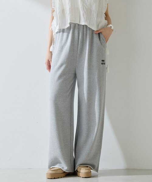 Whim Gazette スウェットパンツ ジャージ ロゴ裏毛ワイドパンツ