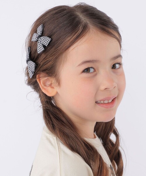 SHIPS（シップス） ヘアピン SHIPS KIDS: ギンガムチェック リボン