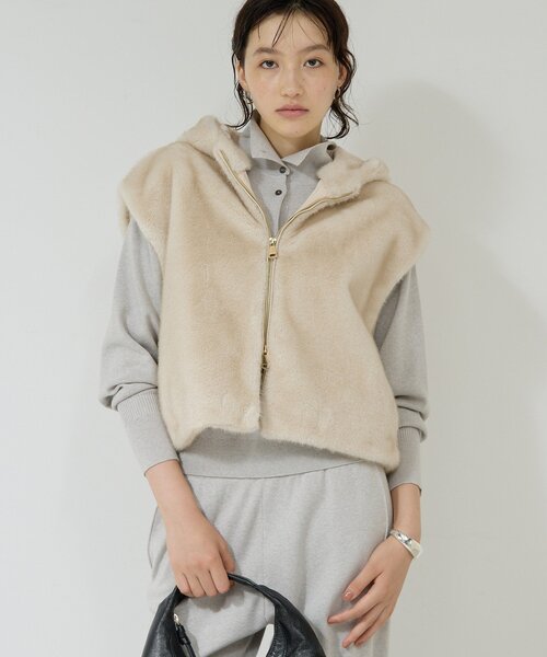 GALLARDAGALANTE ガリャルダガランテ　フェイクファーベスト ジレ 大人気につきリバイバル！】フェイクカシミヤベスト | GALLARDAGALANTE