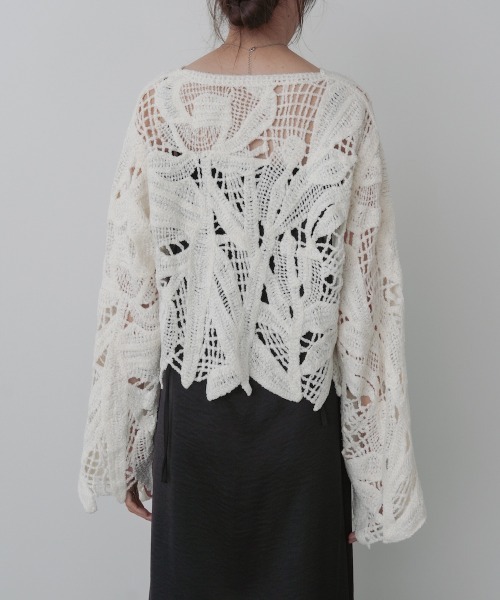 BAB（バブ） tシャツ モールヤーンクロシェショートトップス