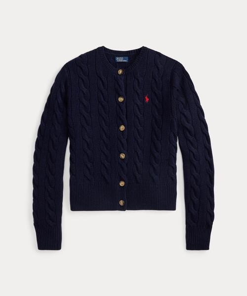 ラルフローレン　カーディガン（カシミヤ・12M） POLO RALPH LAUREN カーディガン ケーブルニット ウールカシミヤ