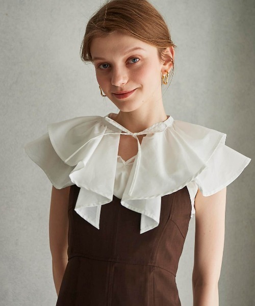 「AND COUTURE」 ノースリーブブラウス MEDIUM オフホワイト レディース