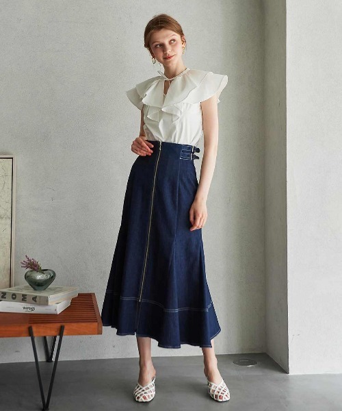 「AND COUTURE」 ノースリーブブラウス MEDIUM オフホワイト レディース
