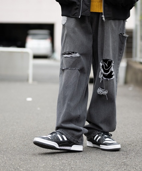 「JOHN'S CLOSET」 「Jungle Storm」ダメージ加工デニムパンツ MEDIUM サックスブルー メンズ