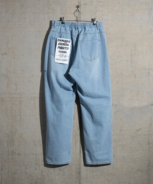 「JOHN'S CLOSET」 「Jungle Storm」ダメージ加工デニムパンツ MEDIUM サックスブルー メンズ
