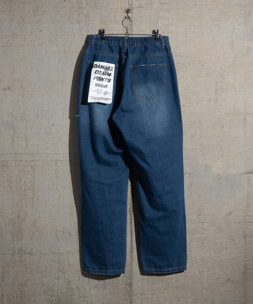 「JOHN'S CLOSET」 「Jungle Storm」ダメージ加工デニムパンツ MEDIUM サックスブルー メンズ