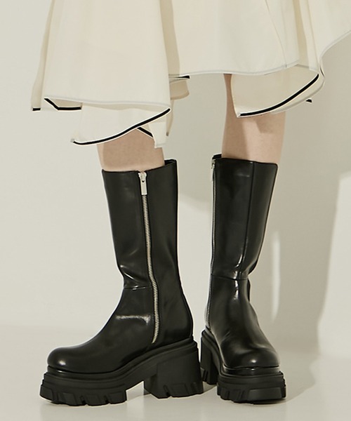 STUDIOUS 23aw シルバーミドルブーツ STUDIOUS（ステュディオス） ブーツ 「STUDIOUS/ステュディオス」Side