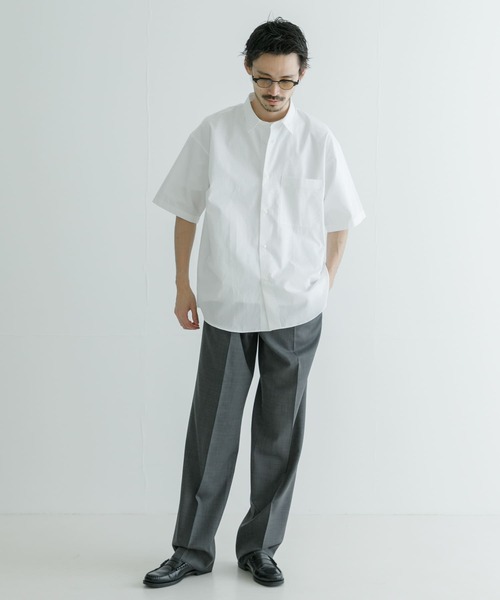 「THOMAS MASON」 半袖シャツ「URBAN RESEARCHコラボ」 MEDIUM ロイヤルブルー メンズ_画像6