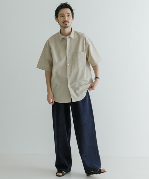 「THOMAS MASON」 半袖シャツ「URBAN RESEARCHコラボ」 MEDIUM ロイヤルブルー メンズ_画像8