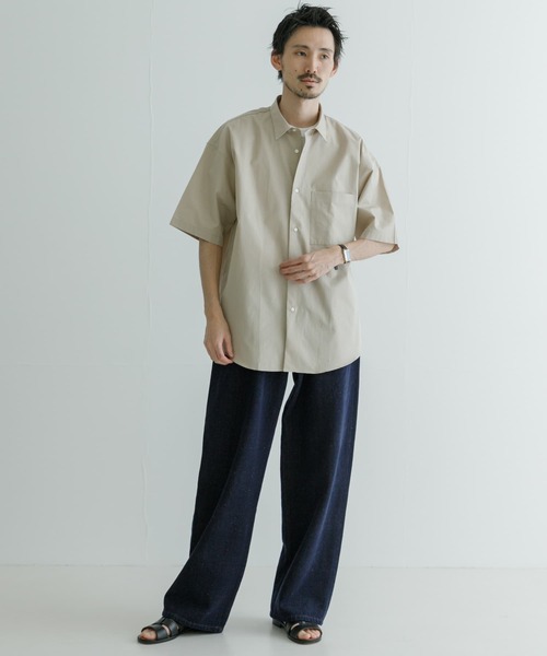 「THOMAS MASON」 半袖シャツ「URBAN RESEARCHコラボ」 MEDIUM ロイヤルブルー メンズ_画像9
