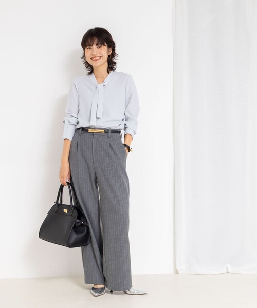 ノーリーズソフィー（NOLLEY’S sophi）/ウォッシャブルストレッチバックサテンボウタイブラウス NOLLEY'S Sophi（ノーリーズソフィー） ブラウス シャツ