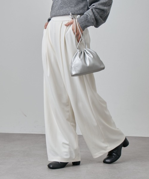 Lui's（ルイス） スラックス パンツ ポンチ2タックワイドパンツ