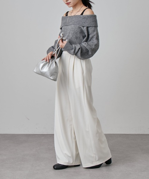 Lui's（ルイス） スラックス パンツ ポンチ2タックワイドパンツ