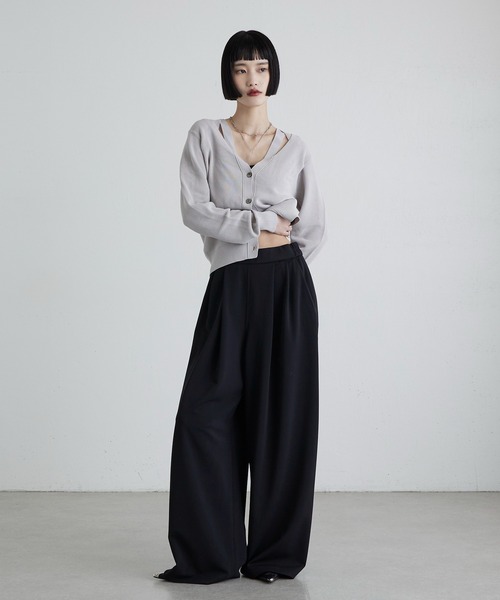 Lui's（ルイス） スラックス パンツ ポンチ2タックワイドパンツ