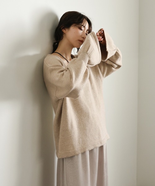 select MOCA Et ニット セーター 「Et」Deep V-Neck Wool Mix Knit