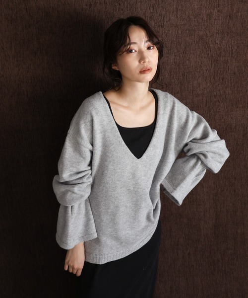 select MOCA Et ニット セーター 「Et」Deep V-Neck Wool Mix Knit