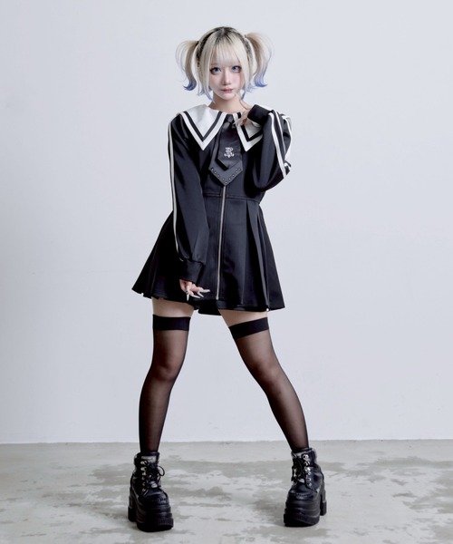 SALE 新品未使用 トラバストーキョー　セーラーシャツ　ブラック×グレー TRAVAS TOKYO（トラバストーキョー） セットアップ 「TRAVAS TOKYO